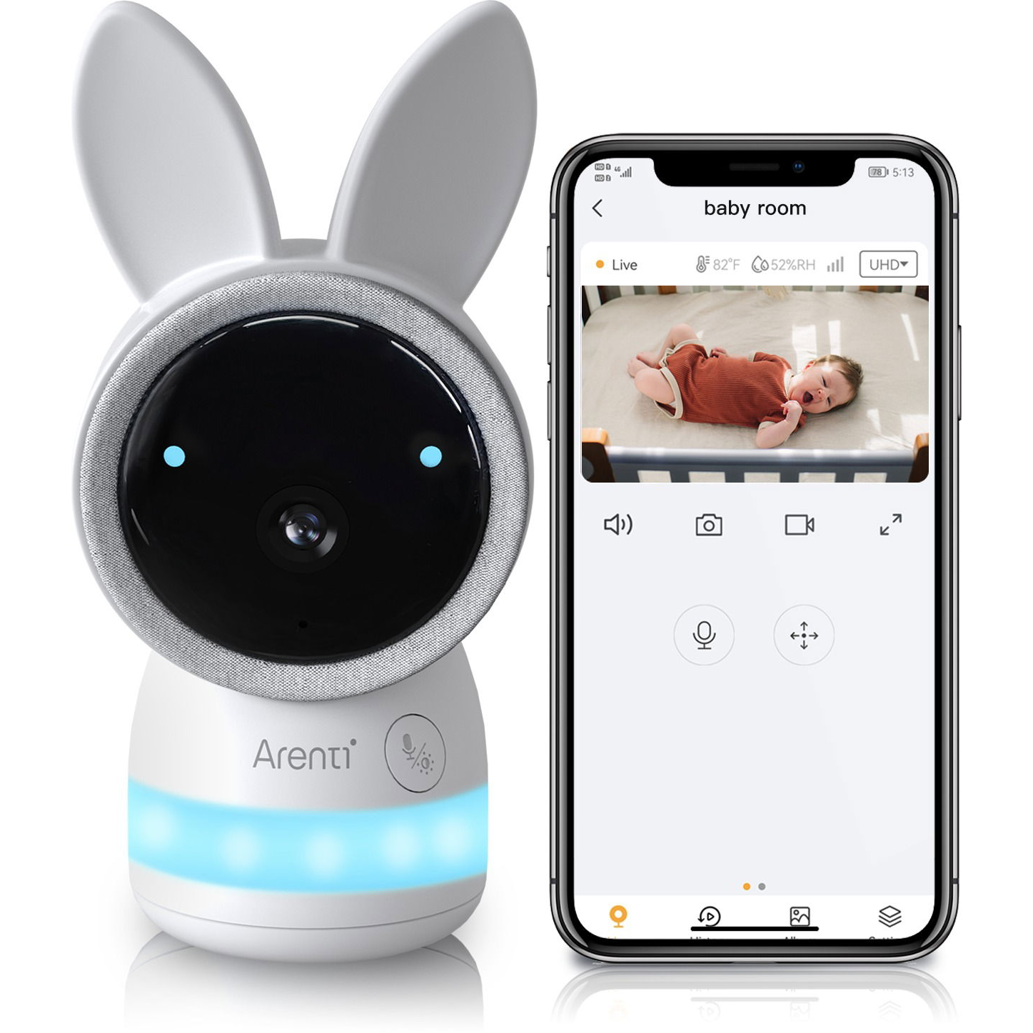 ARENTI 3MP/2K Wi-Fi Video Baby Monitor (AInanny-cam)-0
